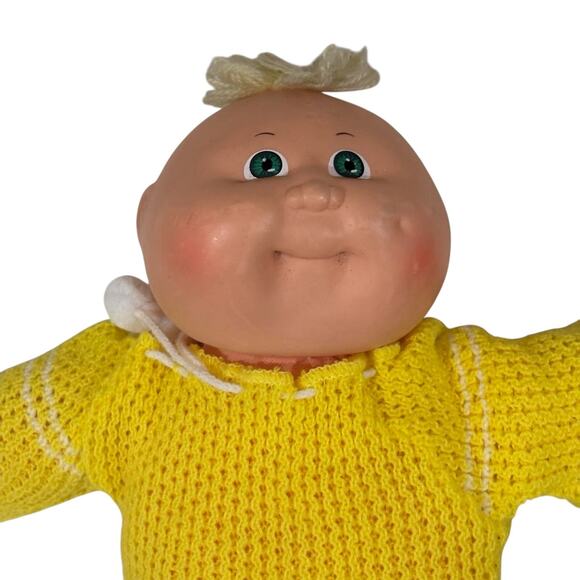 Vintage Cabbage Patch Kids Soft Body Doll 1982 Baby Boy Coleco Green Eyes - Picture 2 of 6
